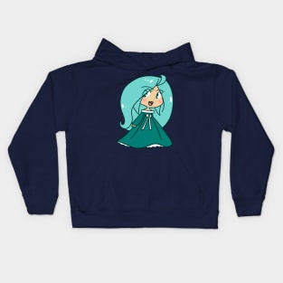 Aqua Blue Princess Kids Hoodie